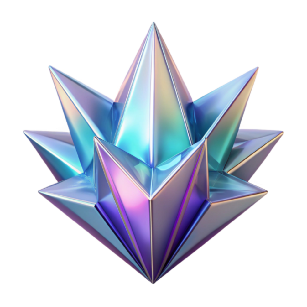 Iridescent Crystal Render Starburst Abstract Background Image png