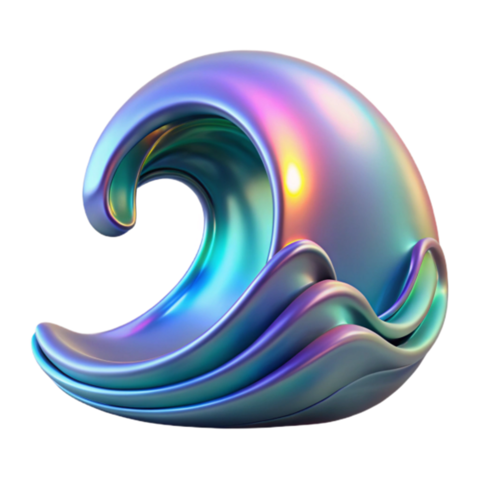 Iridescent Wave Render Abstract Background Image png