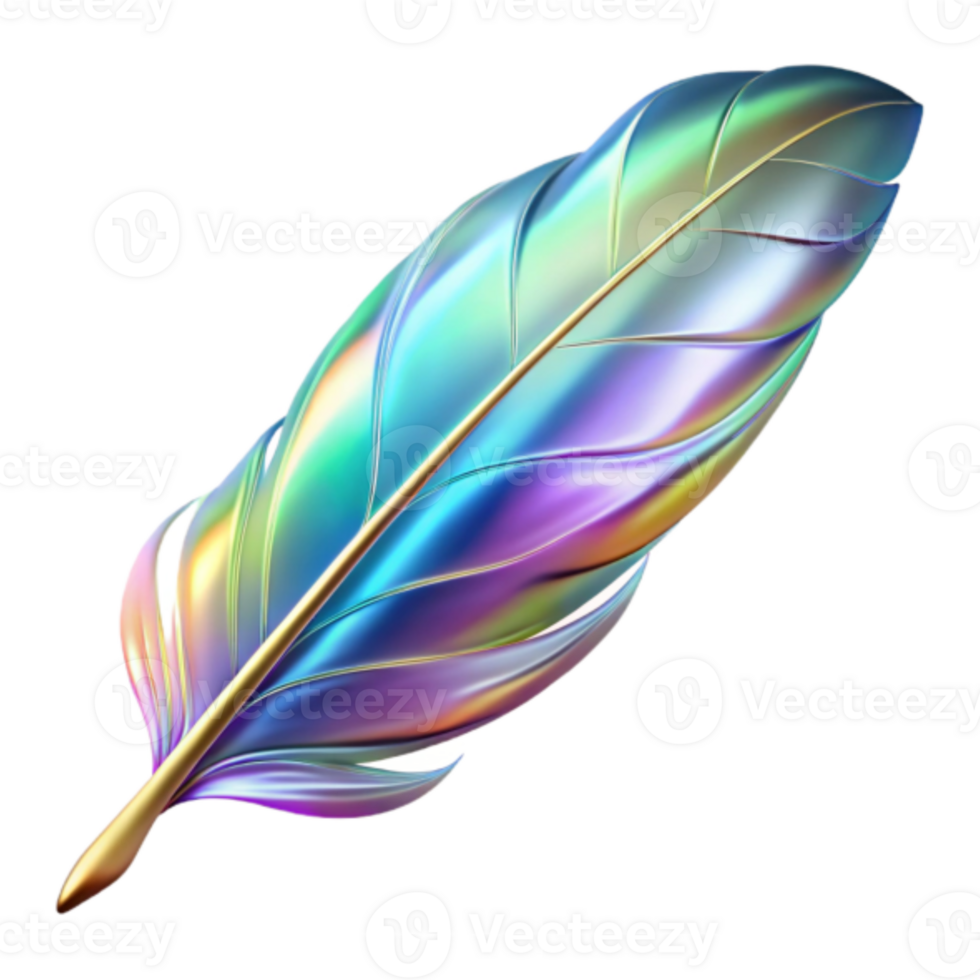 Iridescent Feather Render Abstract Background Image png