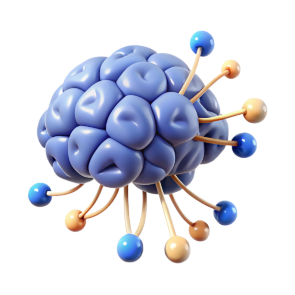 Illustration of Brain Neuron Connections Abstract png