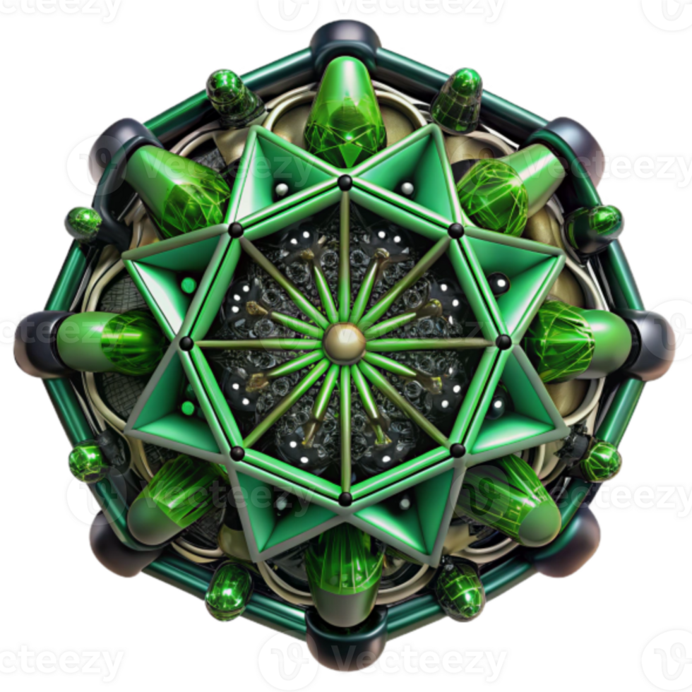 Geometric Green Emerald Mandala Illustration png