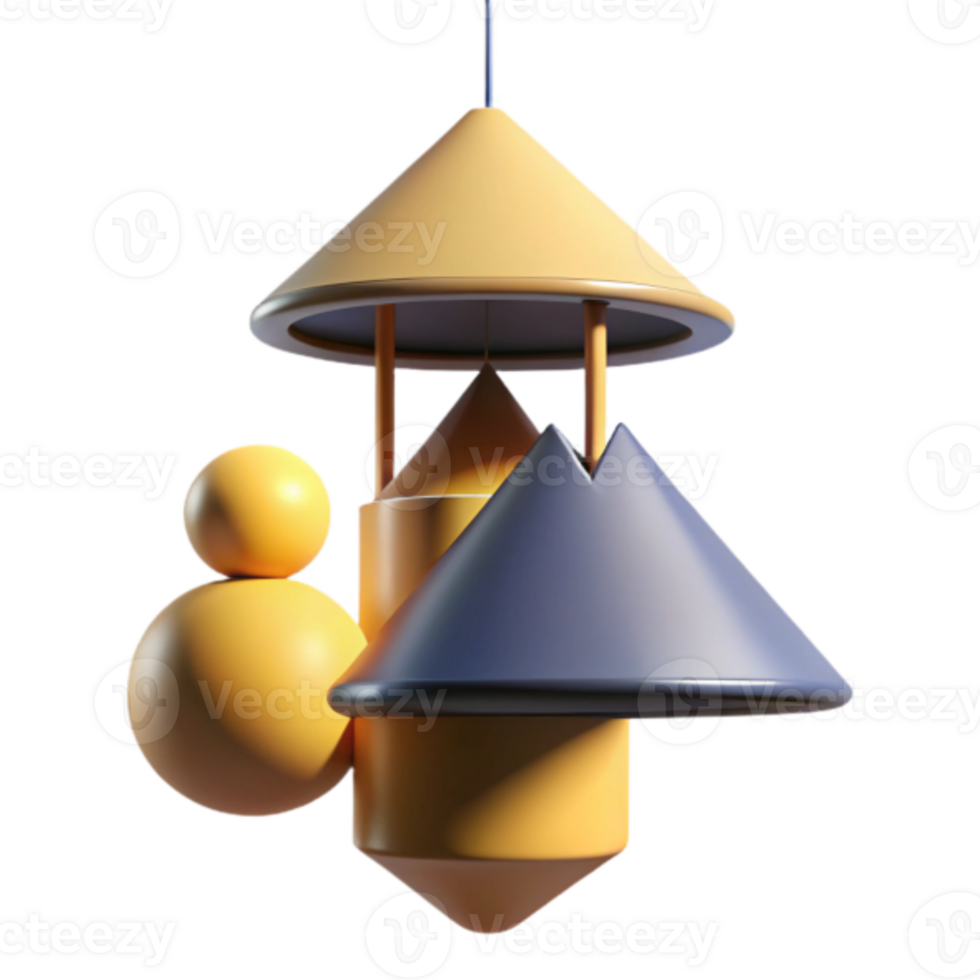 Abstract 3D Render of Geometric Shapes Mobile png