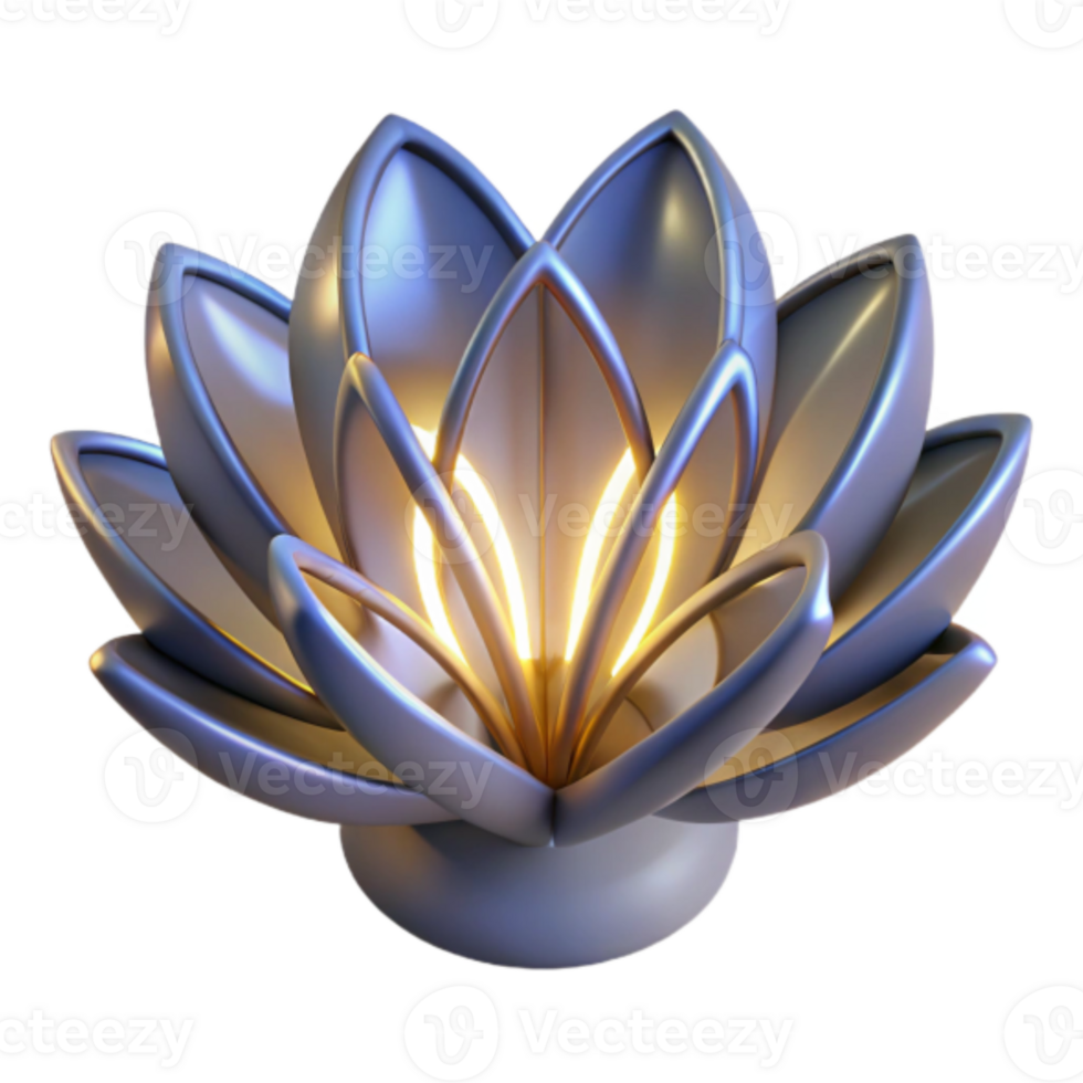 Illuminated Lotus 3D Render Abstract Background Image png