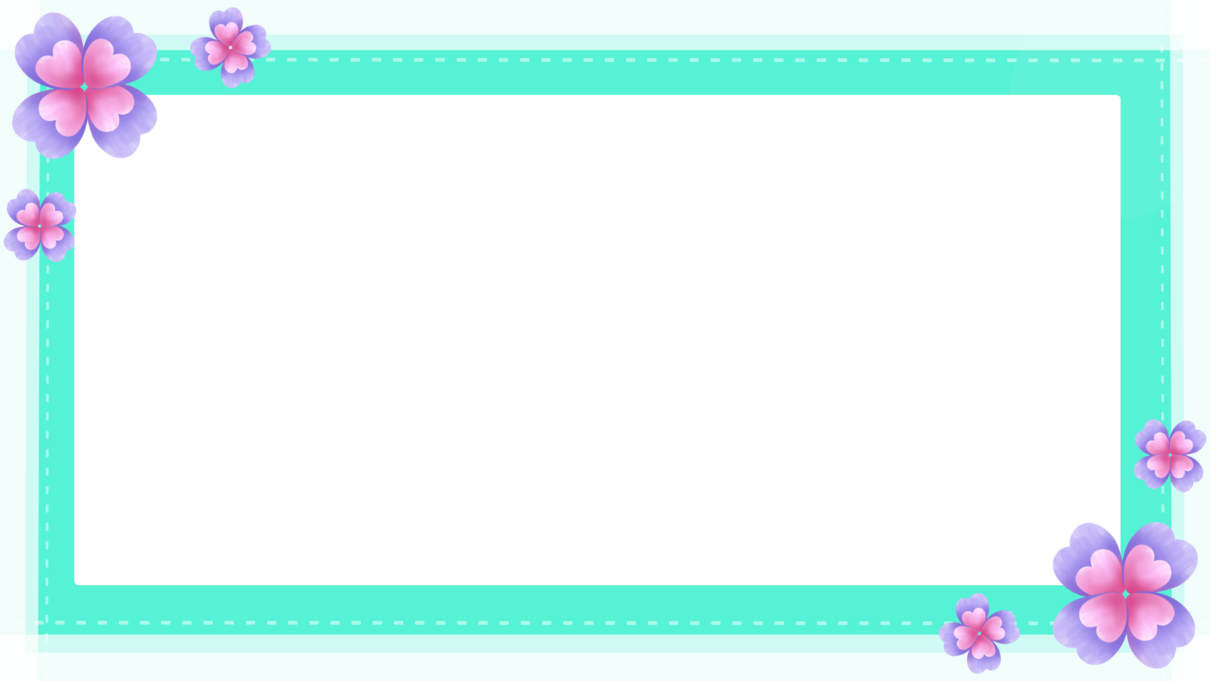 cute background decorated with blue frame and cute flower png