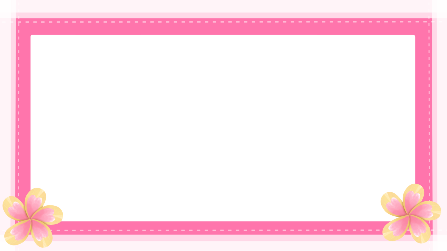 frame background decorated with pink frame and pink flower png