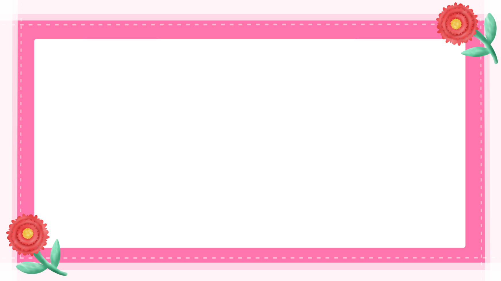 frame background decorated with pink frame and red flower png