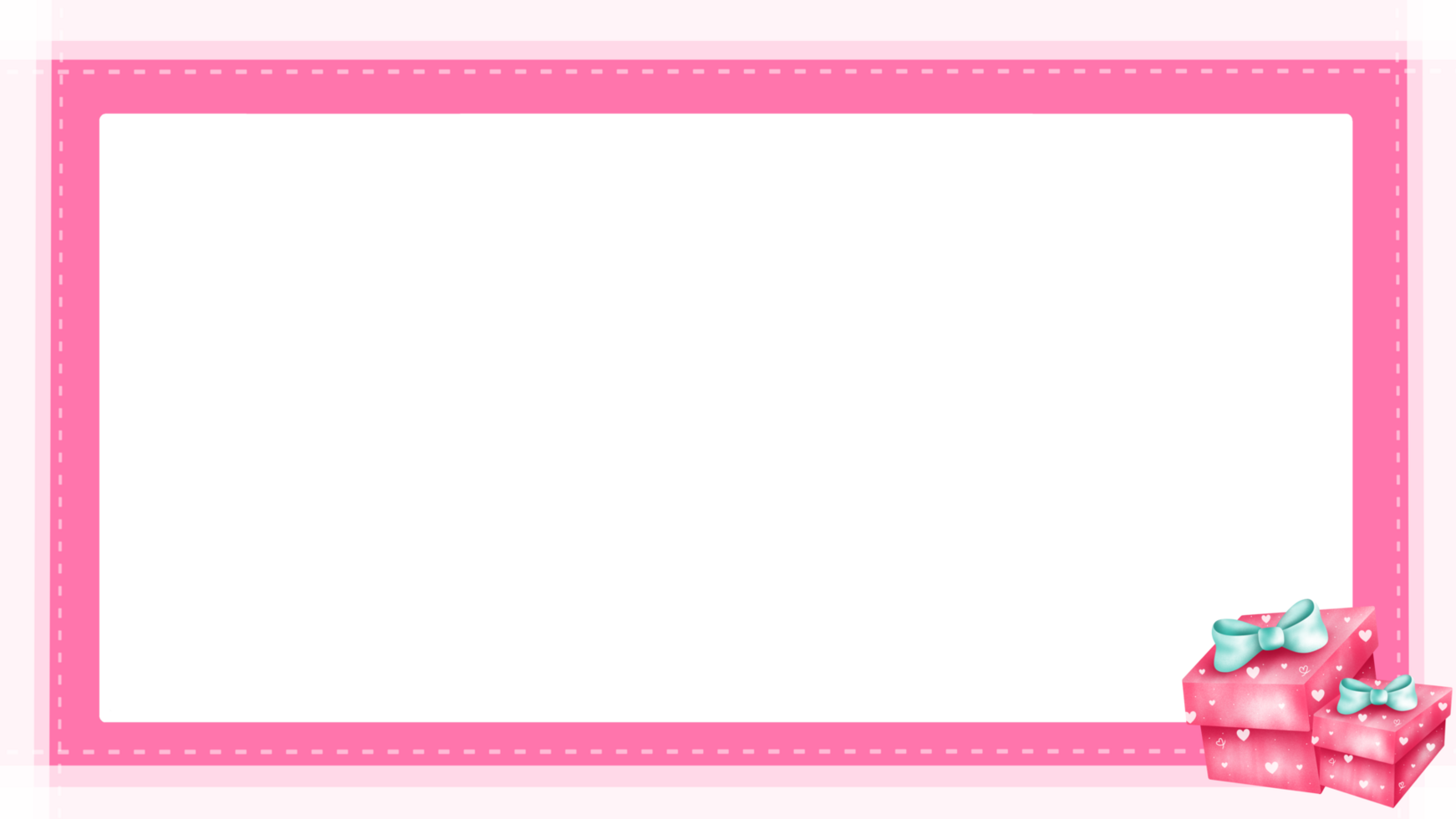 valentine background with pink frame and gift box png