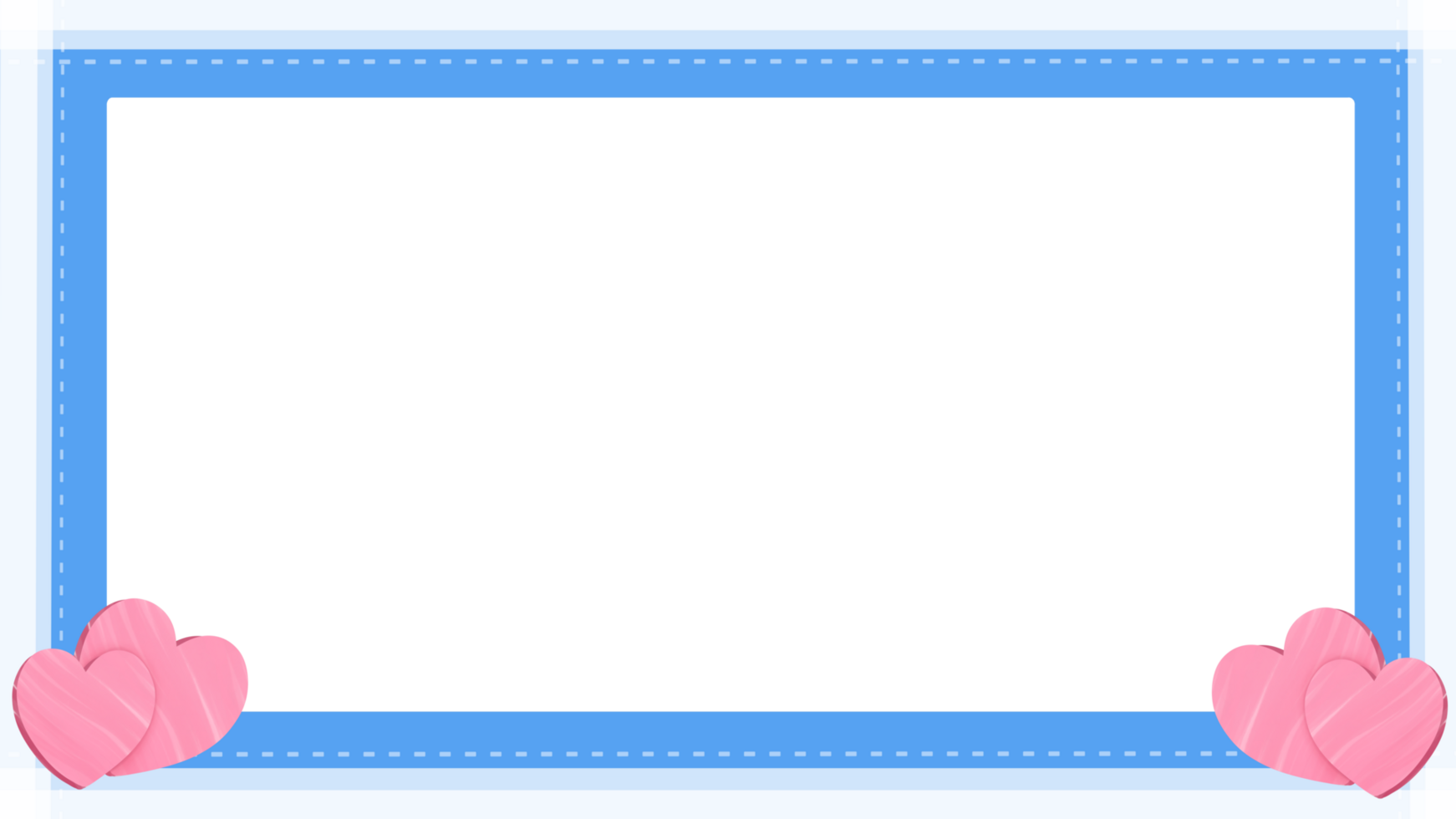 frame background decorated with blue frame and minimal heart png