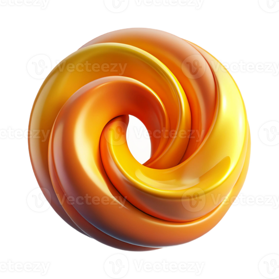 Abstract Isometric Orange Yellow Swirl png