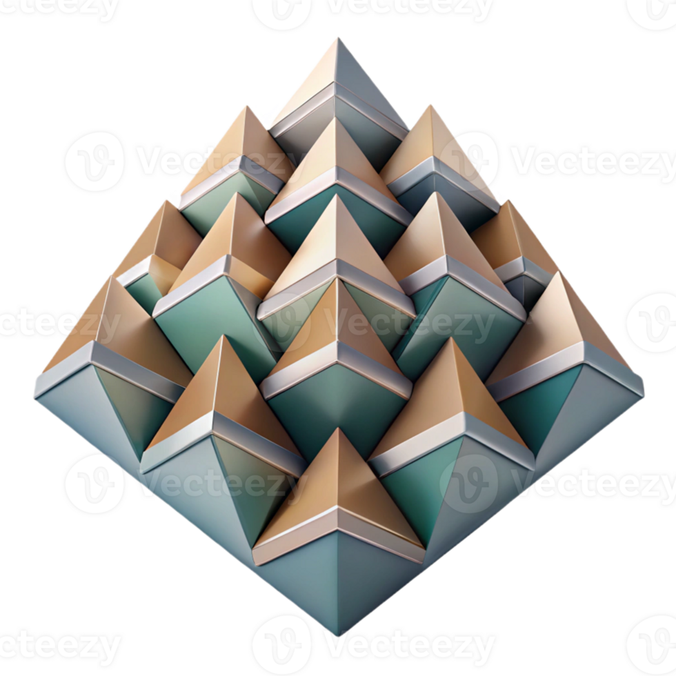 Abstract Isometric Pyramid Structure Illustration png