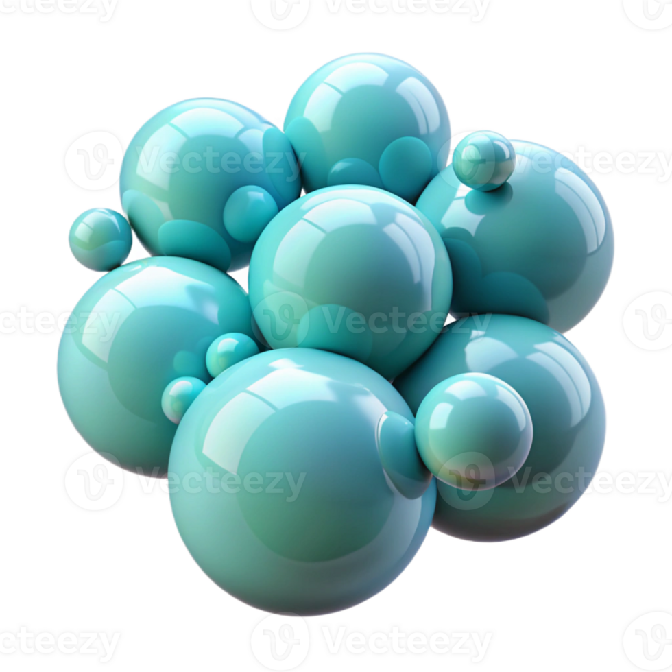 Teal Isometric Sphere Cluster Abstract Background png