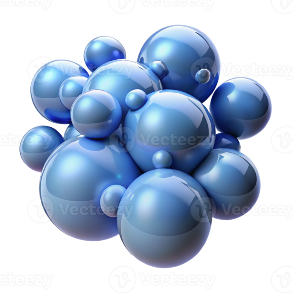 Isometric Abstract Blue Spheres Background png