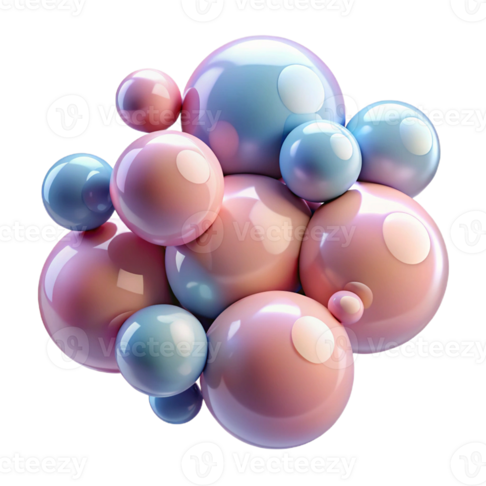 Pastel Isometric Bubble Cluster Abstract Background png