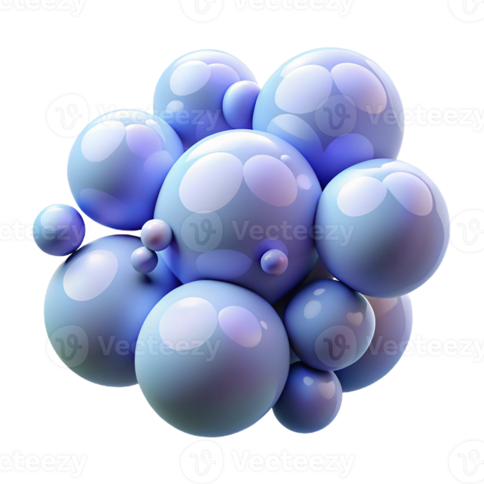Isometric Render Light Blue Spheres Abstract Background png
