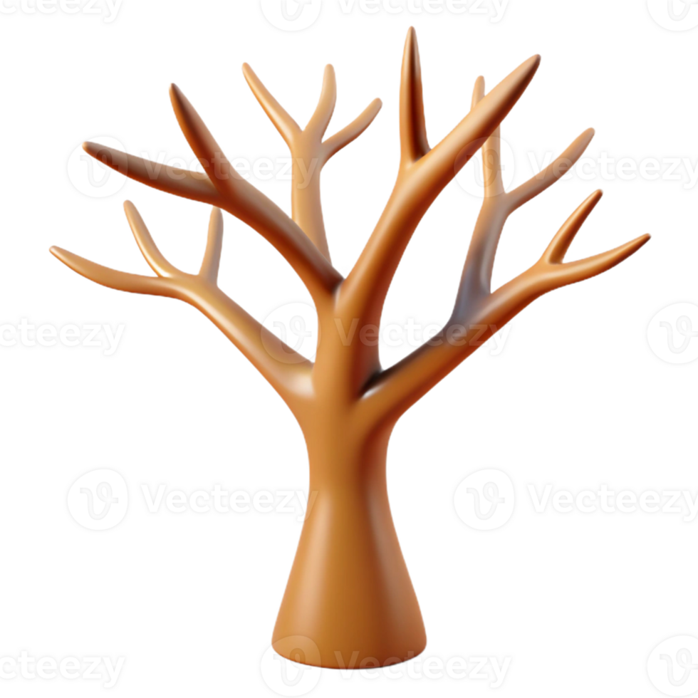 Isometric Render of a Stylized Tree png