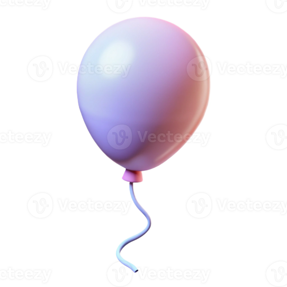 Pink Balloon Isometric Render png