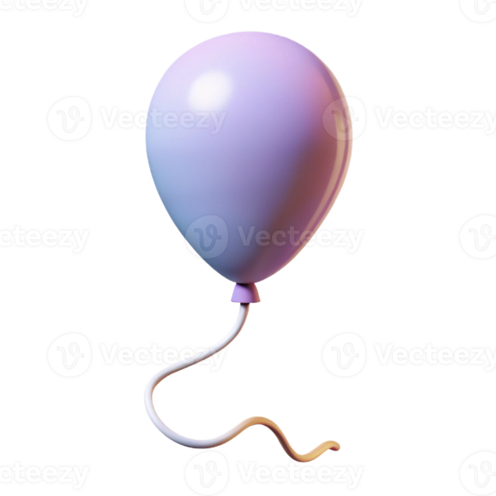 Lavender Balloon Isometric Render png