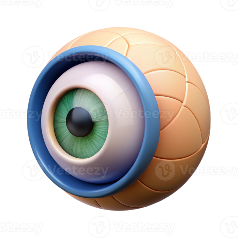 3D Eye Sphere with Blue Ring png