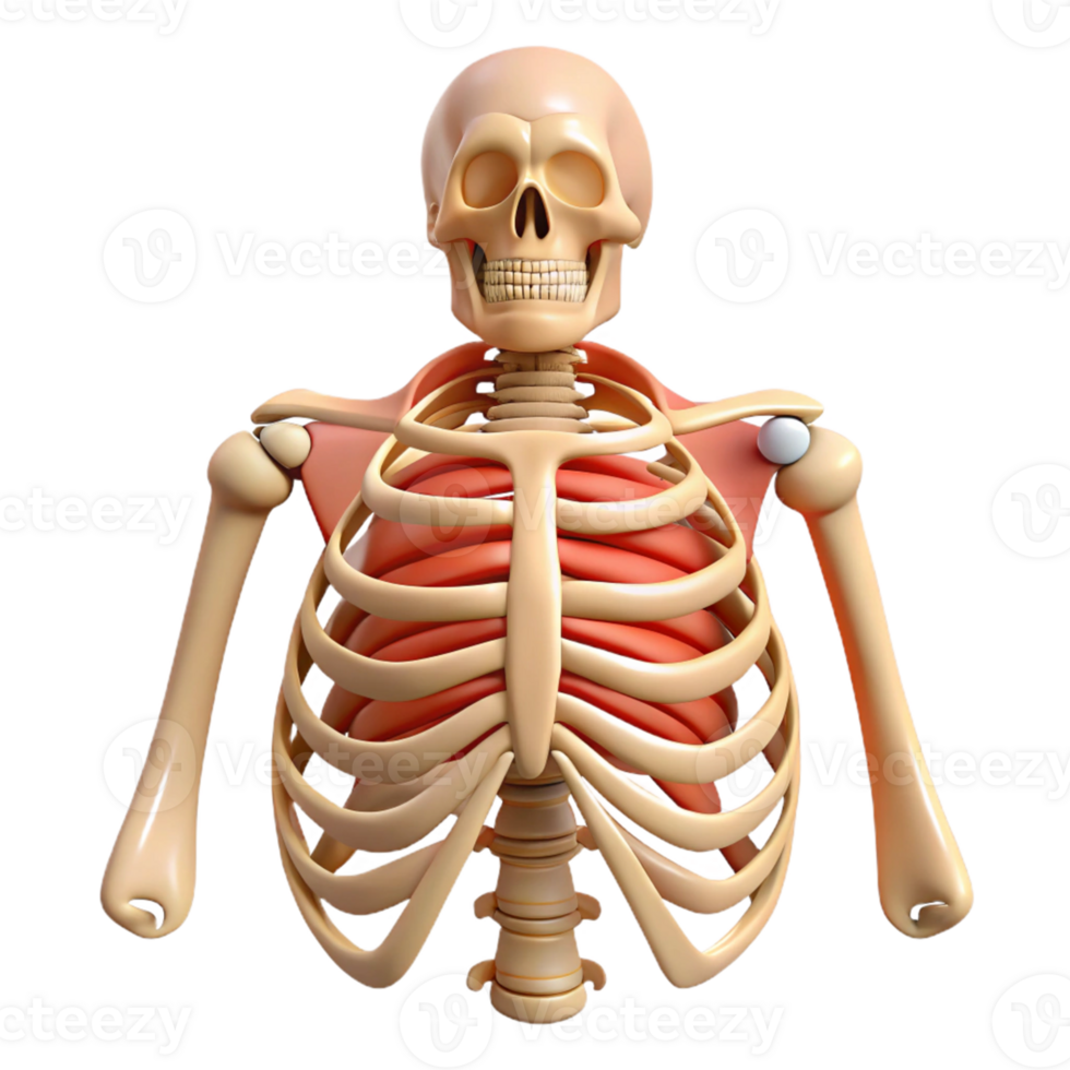 3D Human Rib Cage Anatomy png