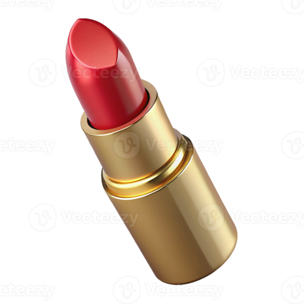 Gold Lipstick with Red Bullet png