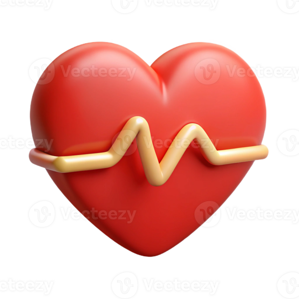 Heart Beat Icon Isometric Render png