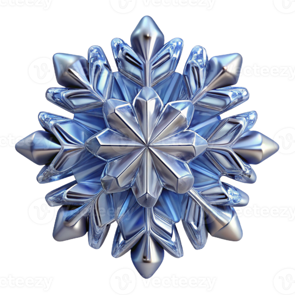 Shiny Blue Crystal Snowflake png