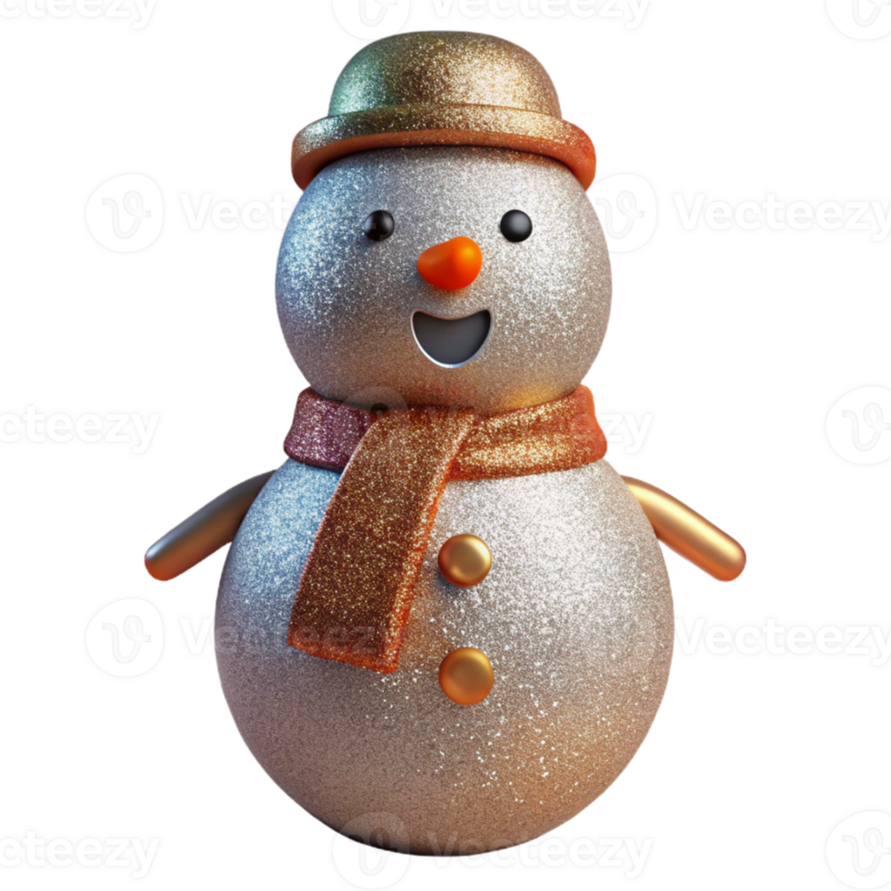 Smiling Snowman Isometric Illustration png