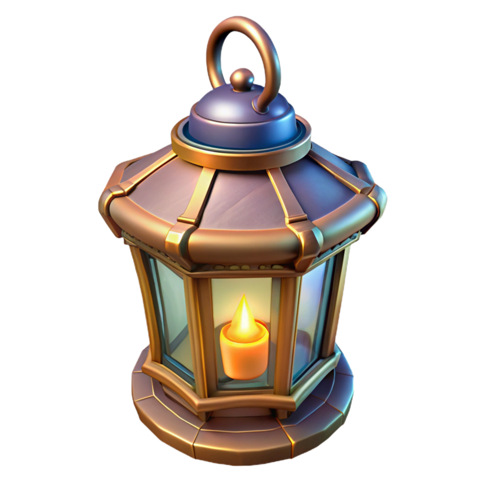 Isometric Render of Ornate Lantern png
