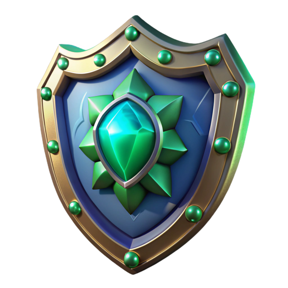 Fantasy Shield with Gemstone png