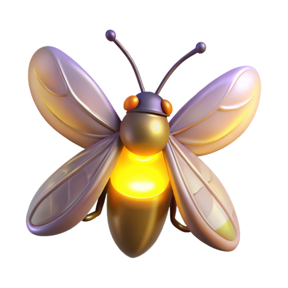 Glowing Firefly Isometric Render png