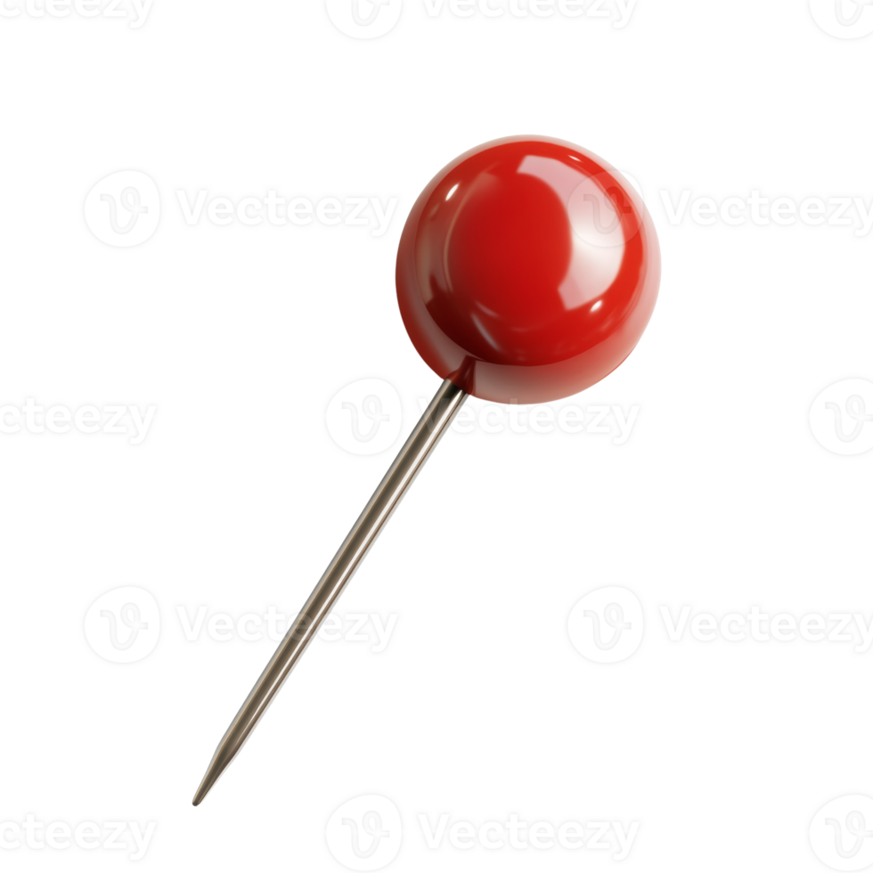 A single red pushpin on a black background png