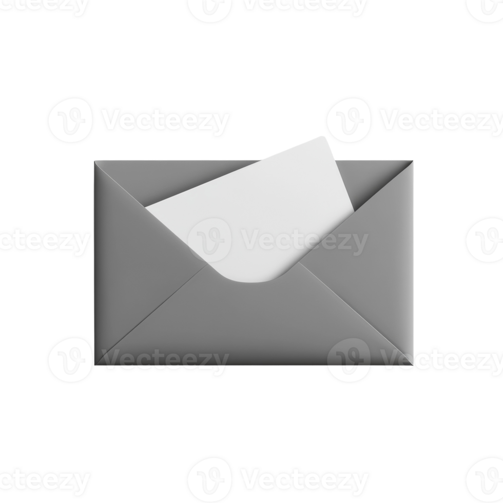 Grey Envelope Contains Blank White Notecard Inside png
