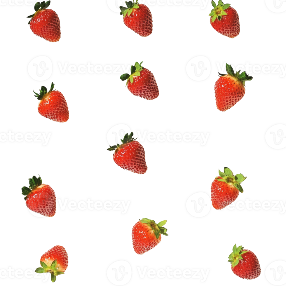 A Pattern Of Fresh Red Strawberries On Black png