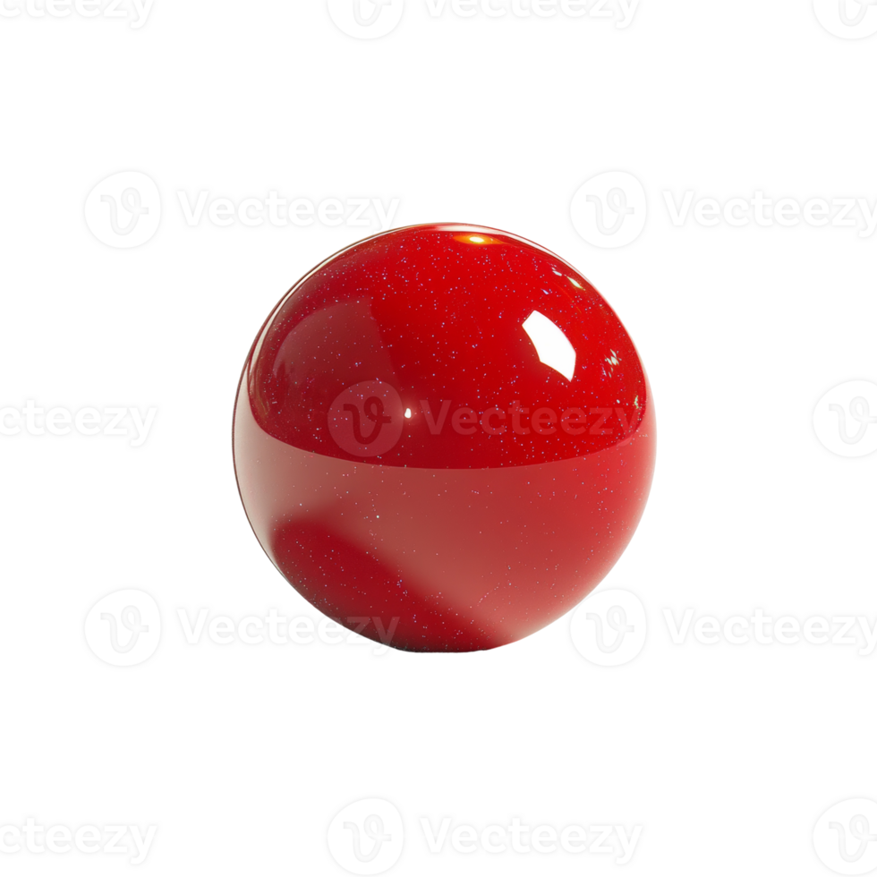 A Shiny Red Sphere With Embedded Glitter png