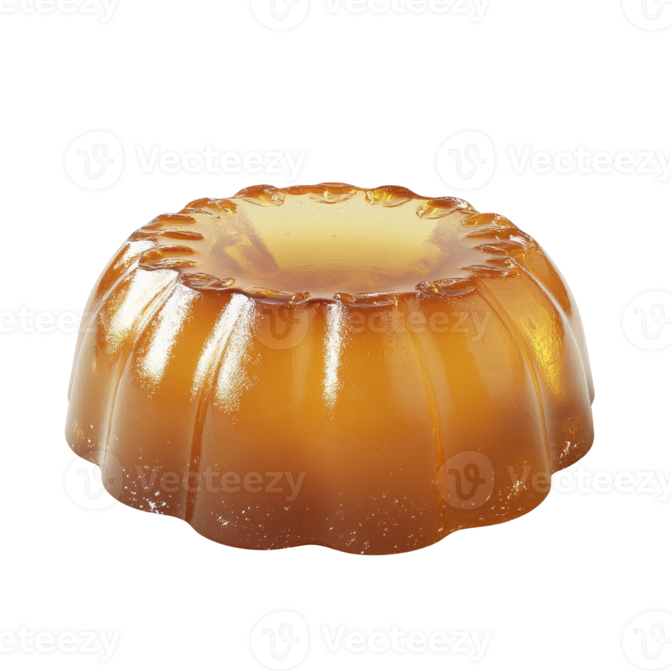 Amber Gelatin Dessert in a Molded Shape png