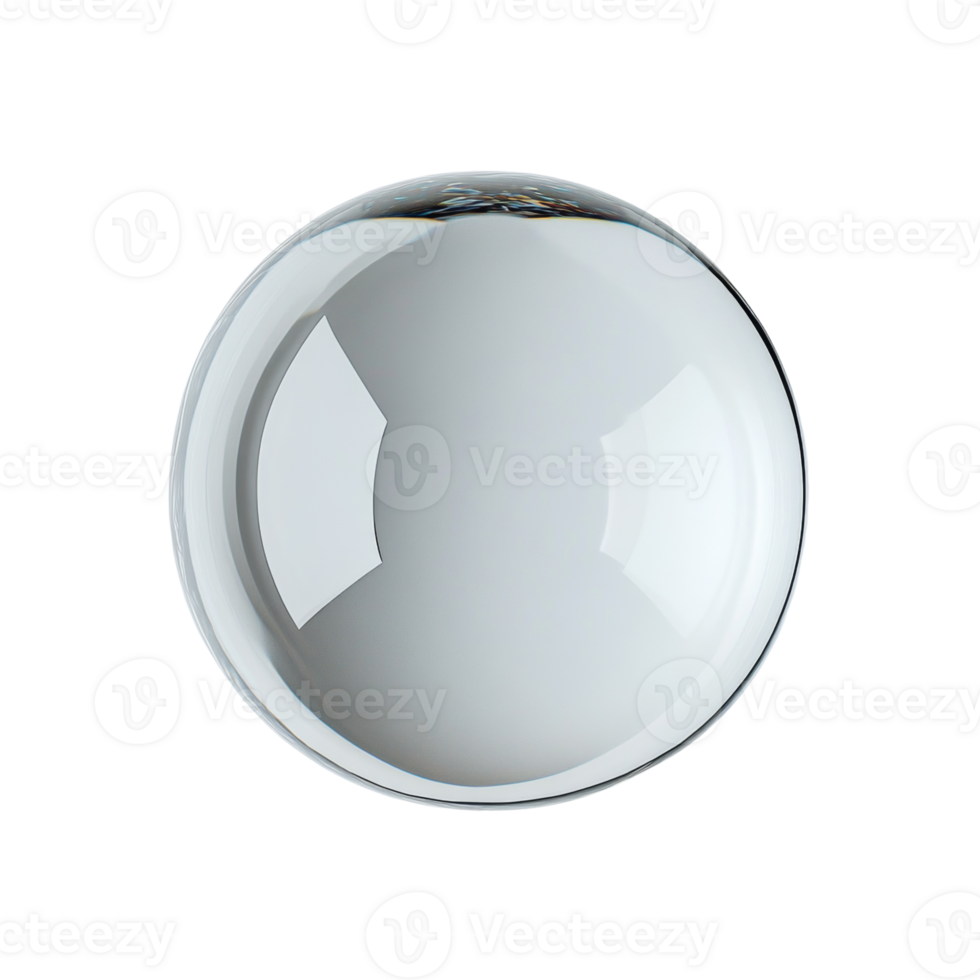A Glass Sphere Reflects Light Against A Black Background png