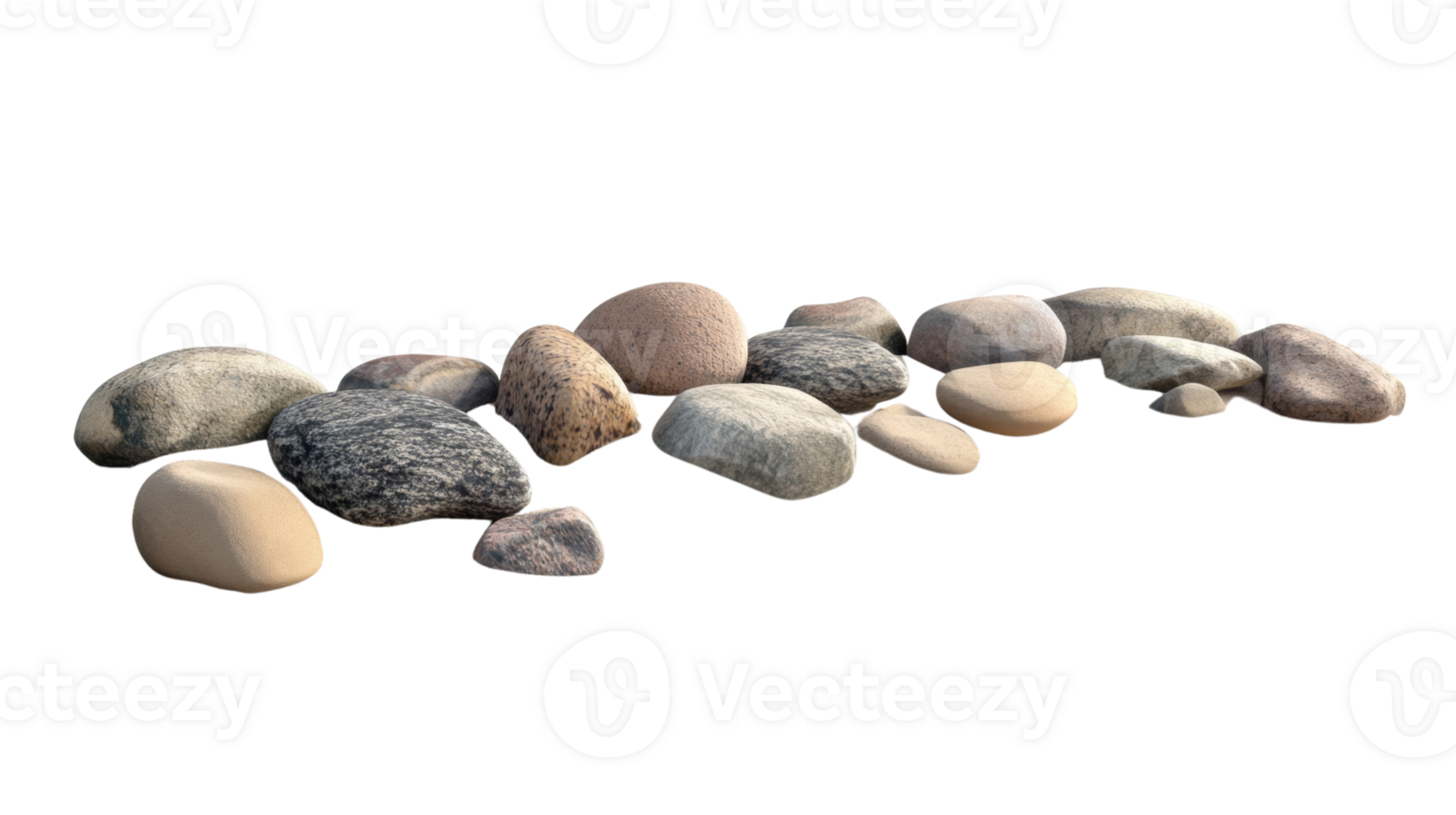 A Collection Of Smooth River Rocks In A Row png