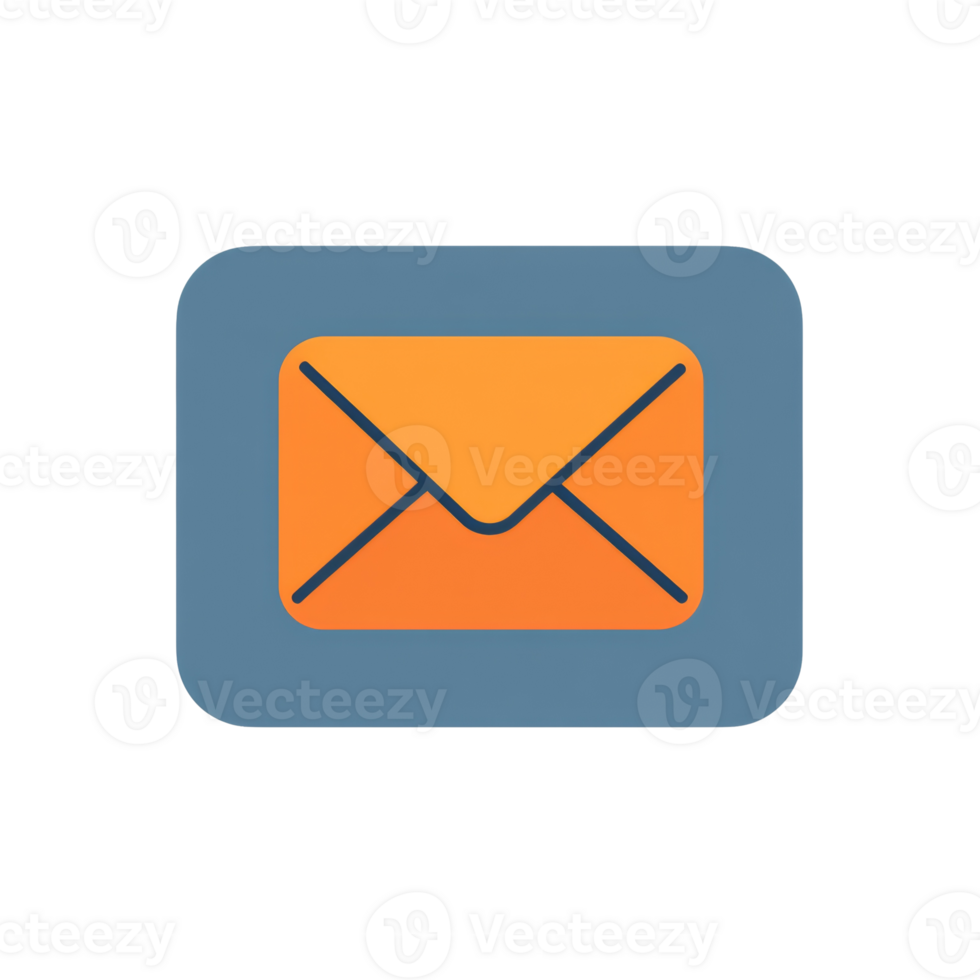 An Orange Envelope Icon Inside a Blue Square png
