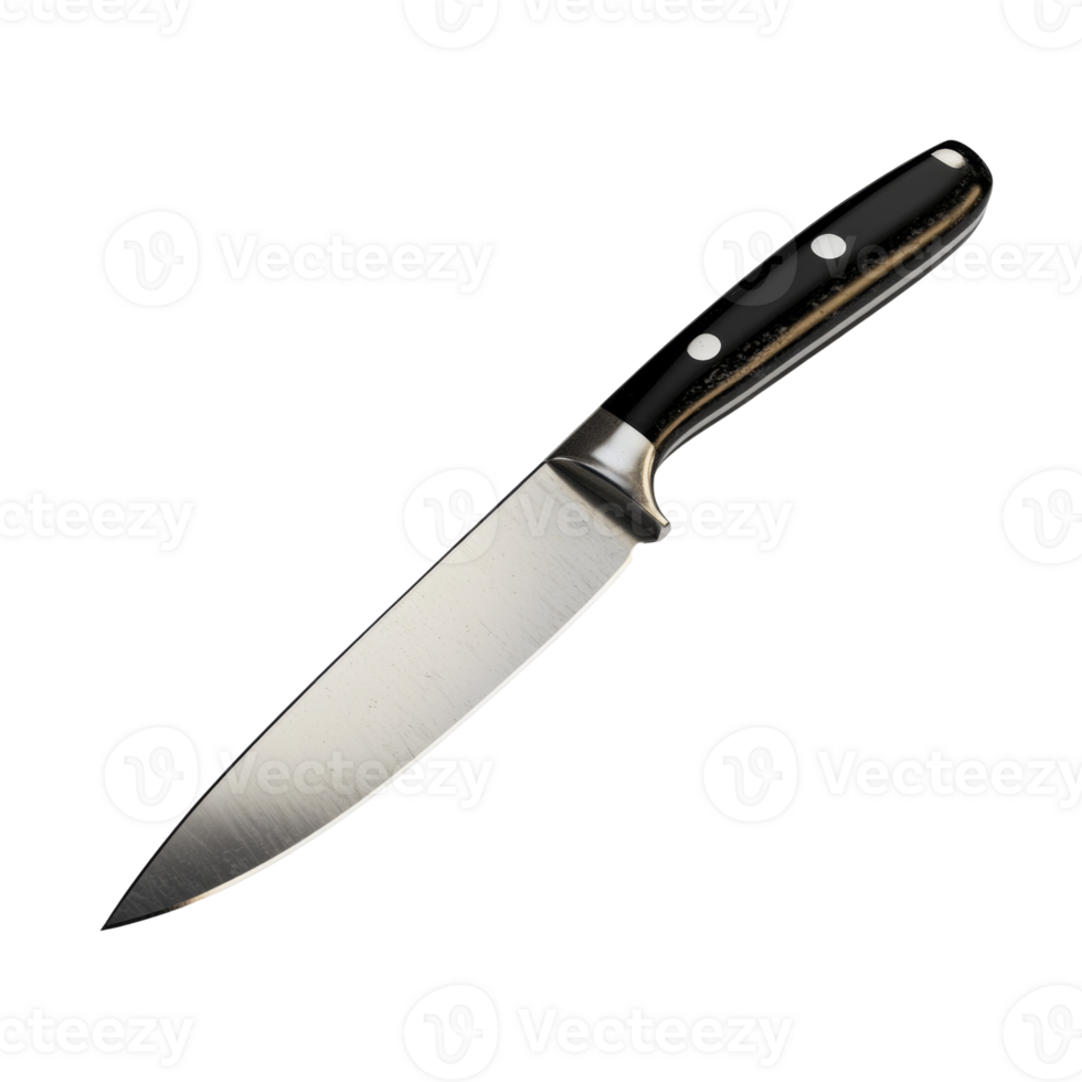 A Sleek Kitchen Knife With Black Handle Is Shown png