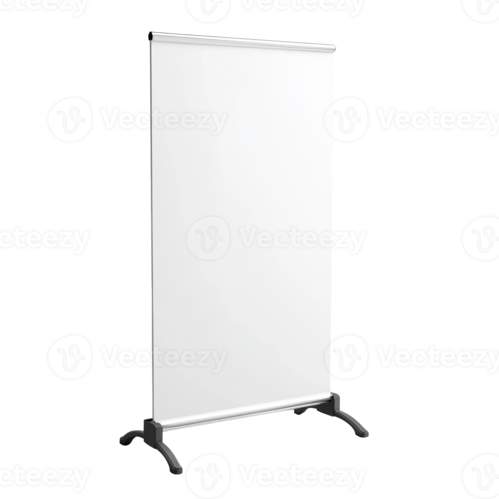 A blank retractable banner stand displays advertising space png