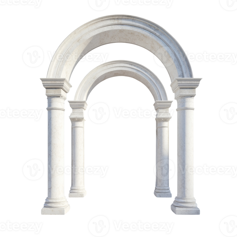 Elegant Double Archway with Classic White Columns png