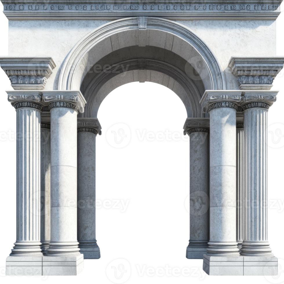 Elegant Roman Archway with Supporting Columns png