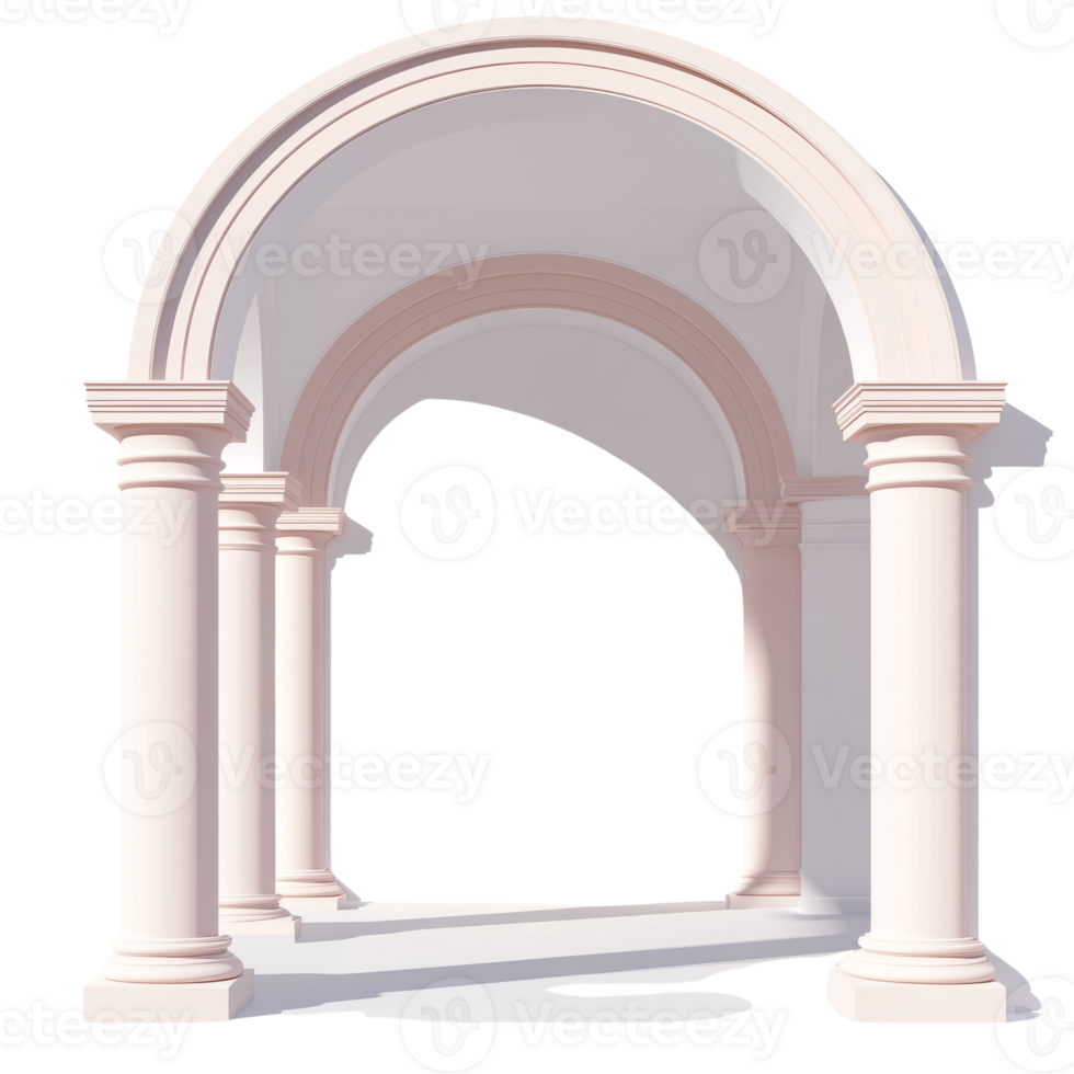 Elegant Archway with Classical Columns and Rounded Design png