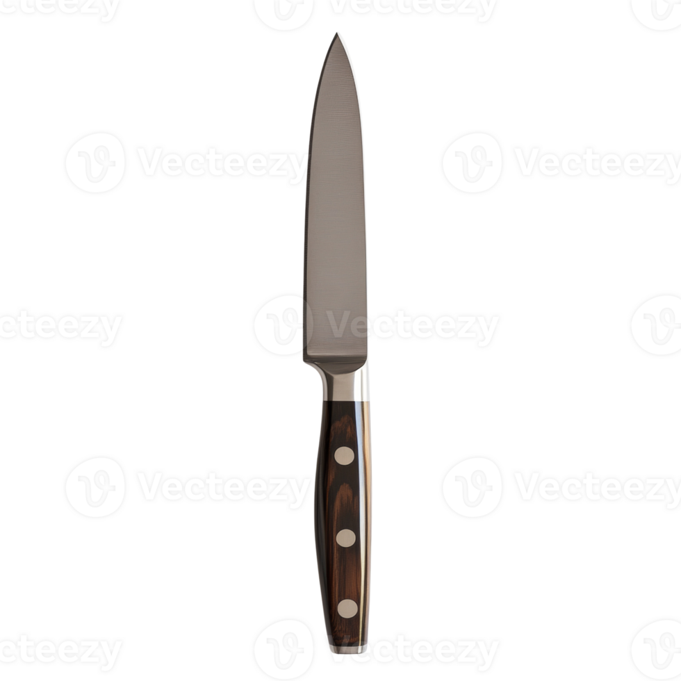 A Paring Knife With A Dark Wood Handle png