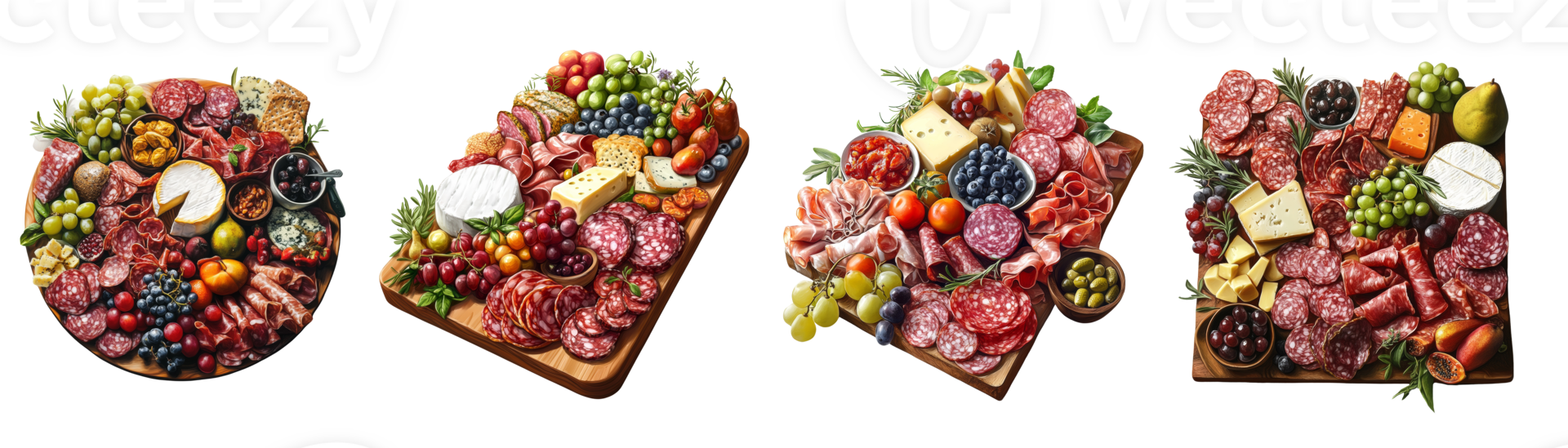 Assorted Charcuterie Board Featuring Salami Cheese and Fruit png