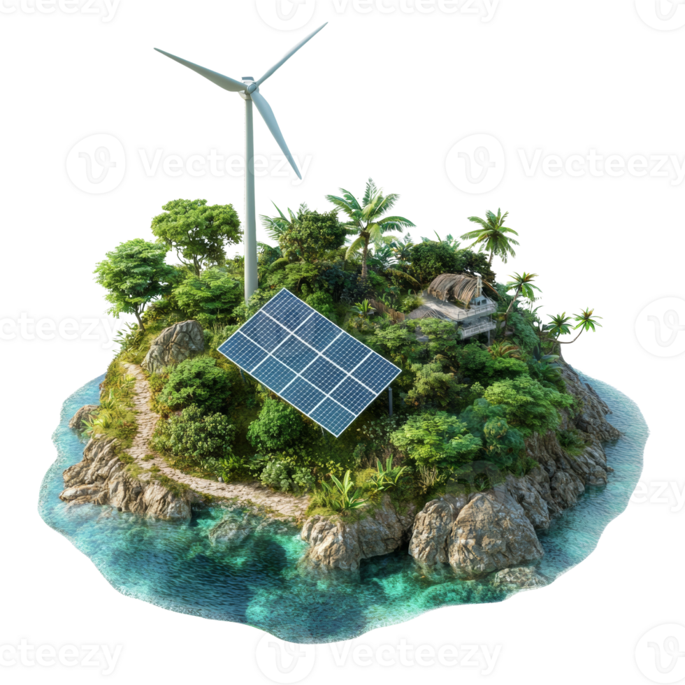 Sustainable Island Paradise Renewable Energy Sources png
