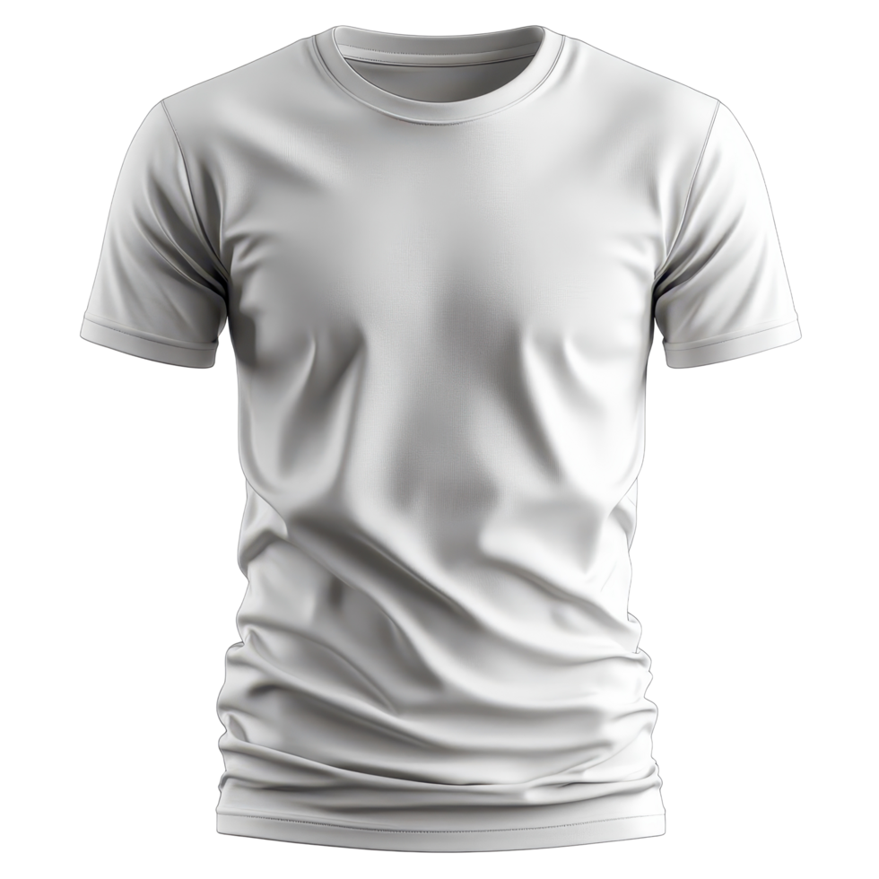 Simple white t-shirt on a plain background, suitable for casual wear or customization options isolated on transparent background. png