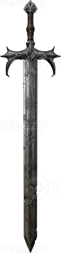 Ornate Medieval Style Sword with Intricate Detailing png
