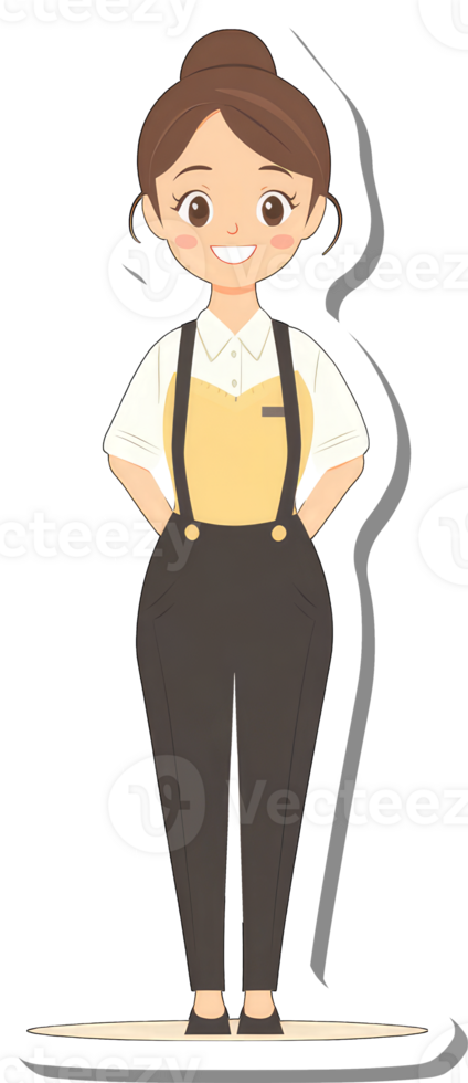 A Smiling Young Woman Wearing a Uniform png