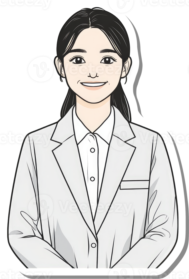 Smiling Woman Wearing a Grey Professional Jacket png